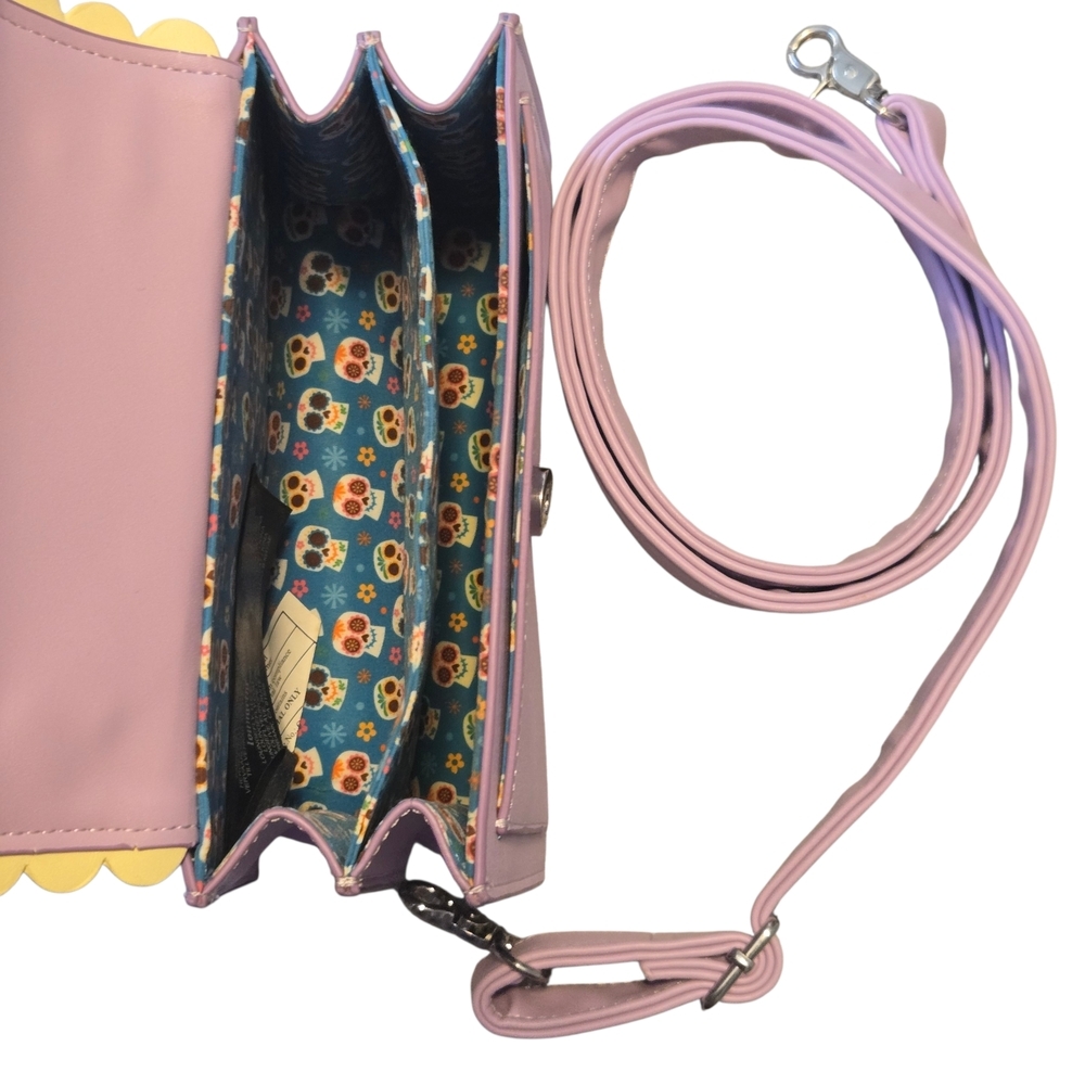 Coco Day Of The Dead Purple Loungefly X Pixar Crossbody Bag - Handbag Purse - Picture 6 of 10